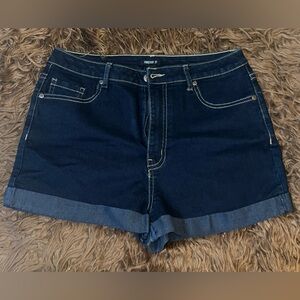 Forever 21 Women's Deep Indigo Jean Shorts